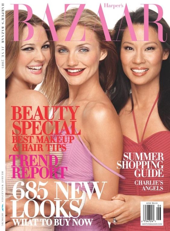 HARPERS BAZAAR USA magazine side cover  June 2003