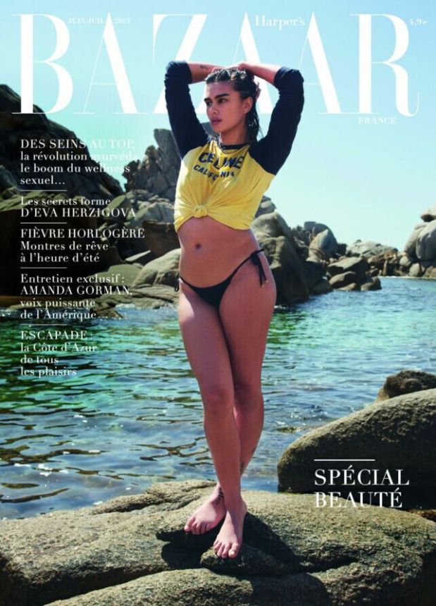 HARPERS BAZAAR FRANCE magazine side cover  June 2023