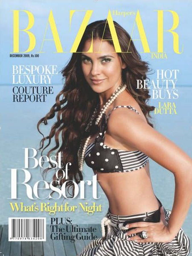 HARPERS BAZAAR INDIA magazine side cover  December 2009