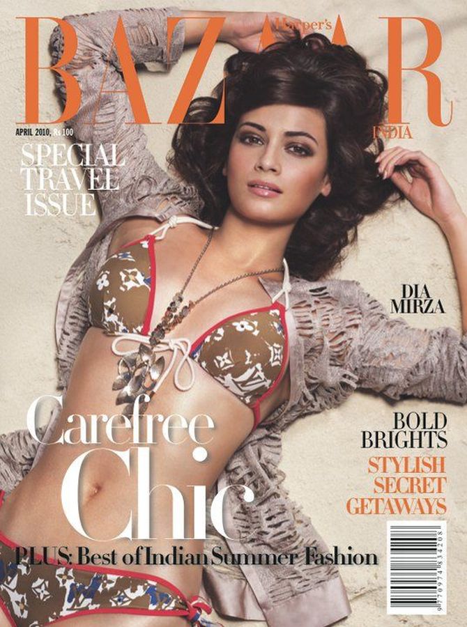 HARPERS BAZAAR INDIA magazine side cover  April 2010