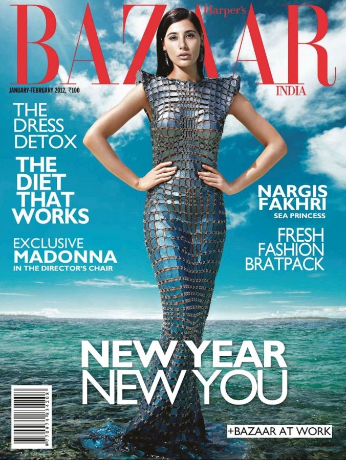 HARPERS BAZAAR INDIA magazine side cover  January/February 2012