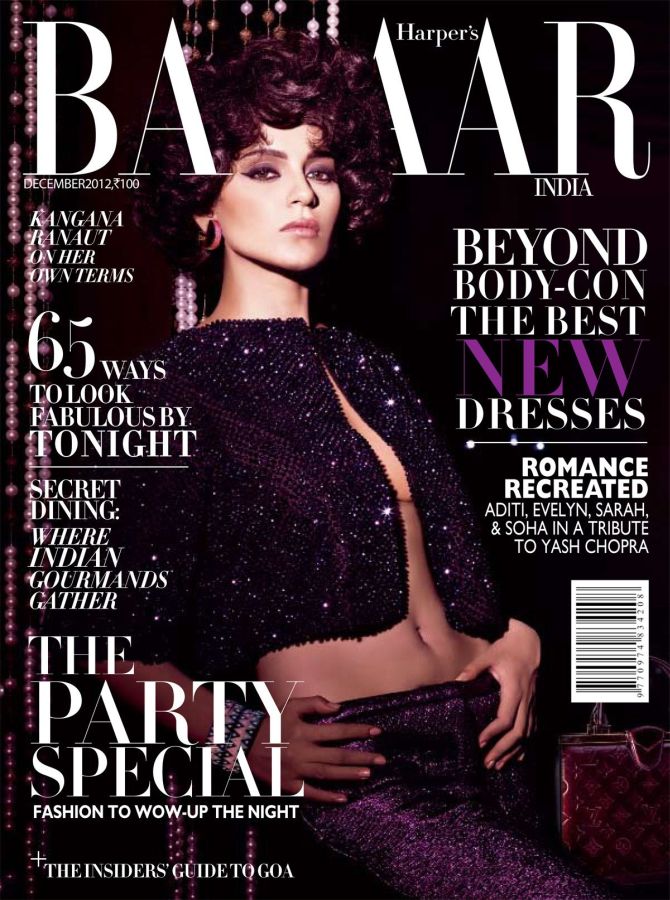 HARPERS BAZAAR INDIA magazine side cover  December 2012