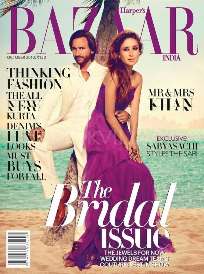 HARPERS BAZAAR INDIA magazine side cover  October 2013