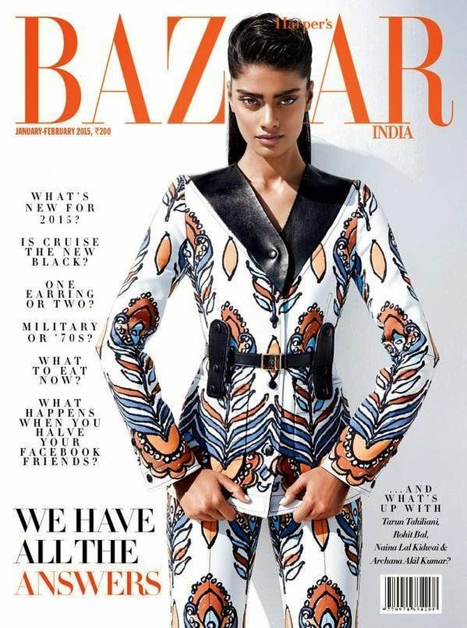 HARPERS BAZAAR INDIA magazine side cover  January/February 2015