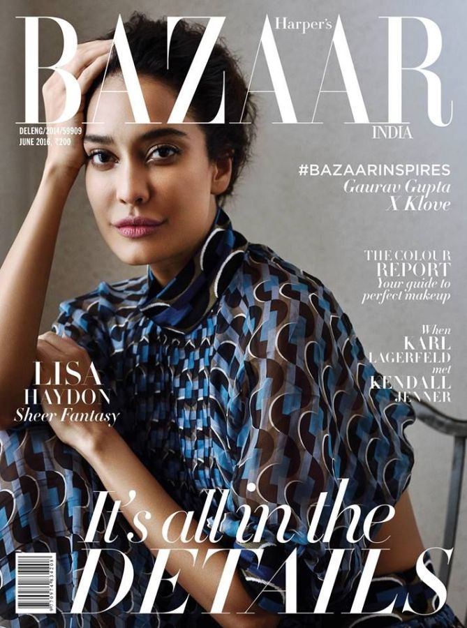 HARPERS BAZAAR INDIA magazine side cover  June 2016