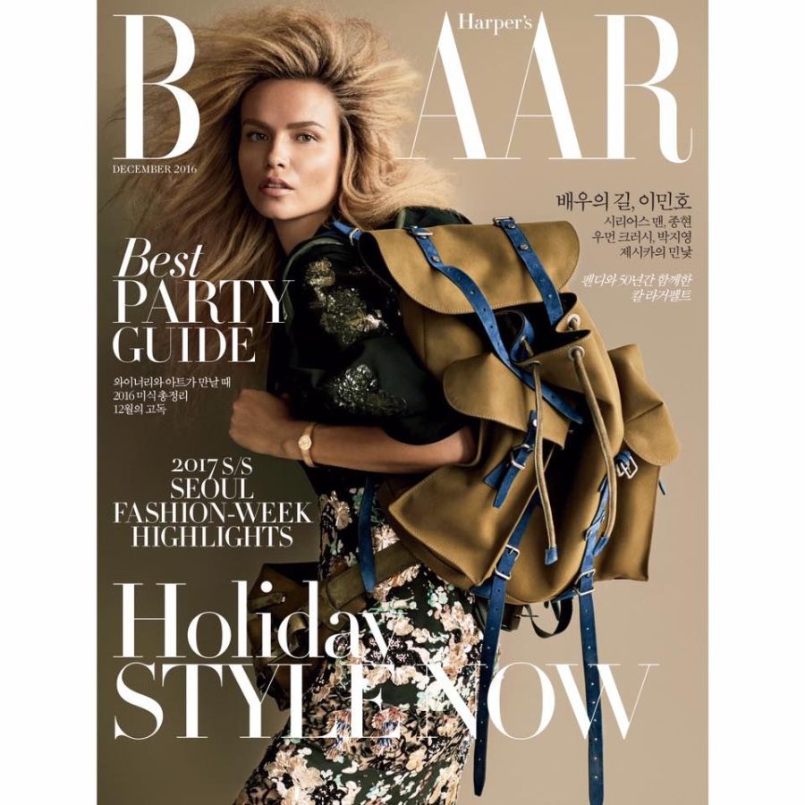 HARPERS BAZAAR KOREA magazine side cover  December 2016