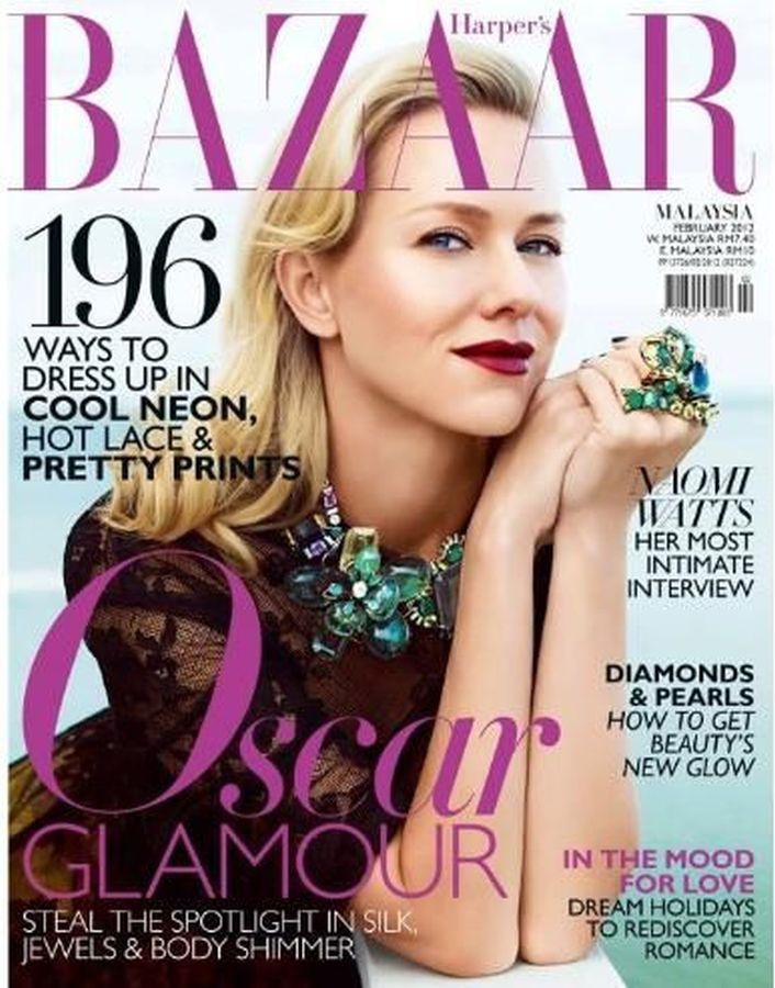 HARPERS BAZAAR MALAYSIA magazine side cover  February 2012
