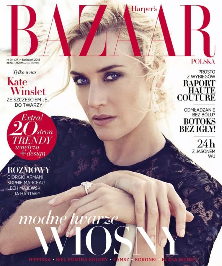 HARPERS BAZAAR POLAND magazine side cover  April 2015
