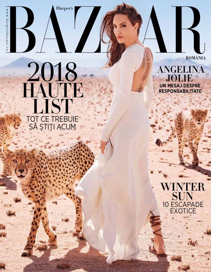 HARPERS BAZAAR ROMANIA magazine side cover  January/February 2018
