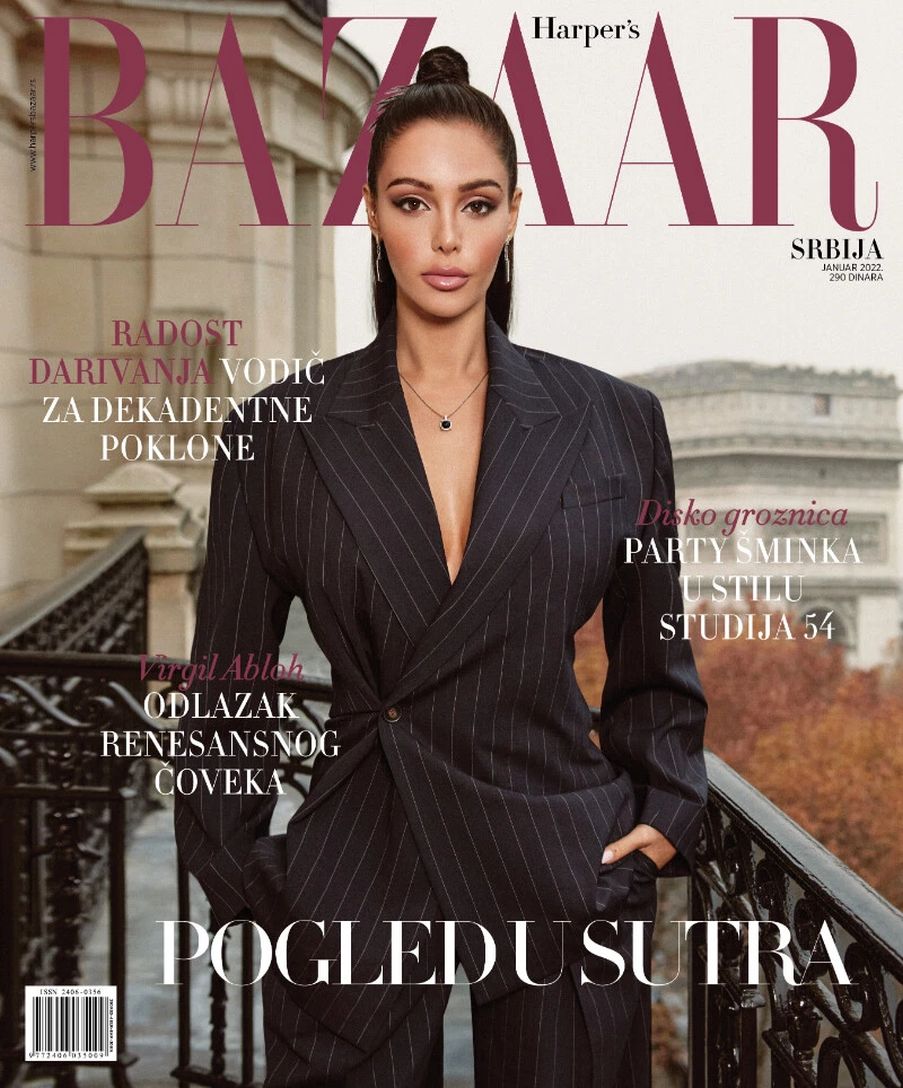 HARPERS BAZAAR SERBIA magazine side cover  January 2022