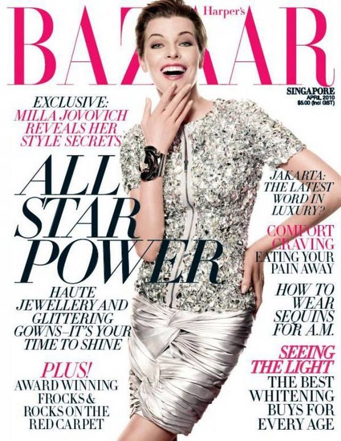 HARPERS BAZAAR SINGAPORE magazine side cover  April 2010