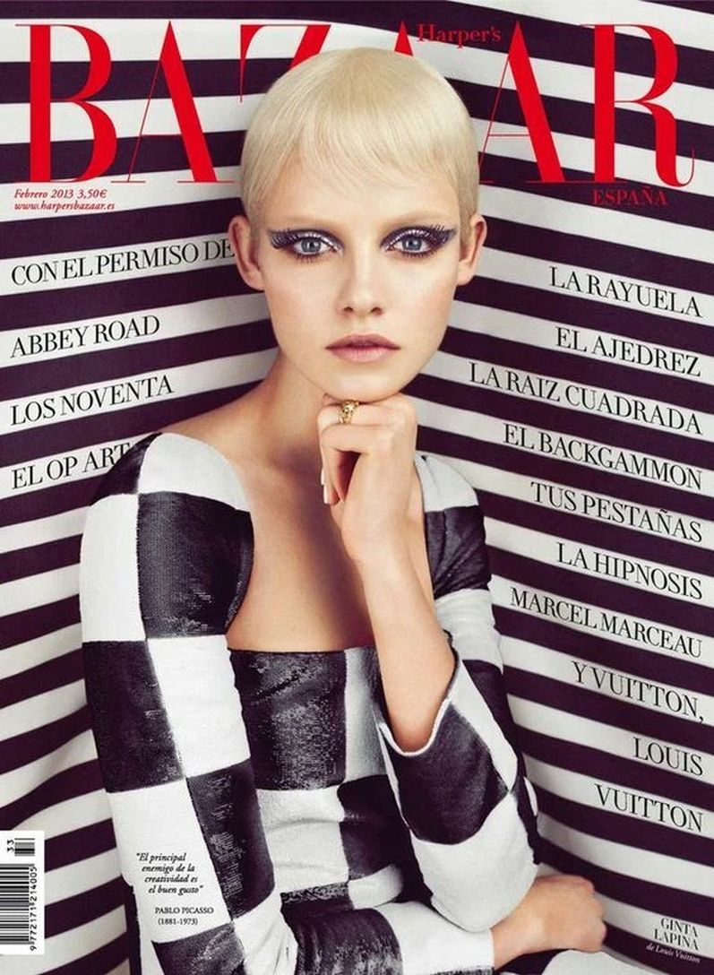 HARPERS BAZAAR SPAIN magazine side cover  February 2013