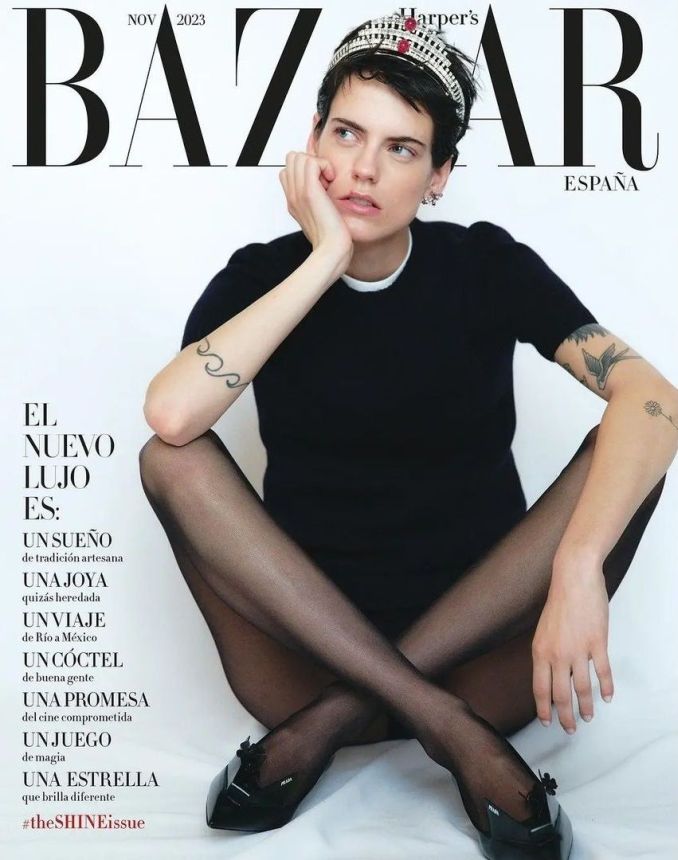 HARPERS BAZAAR SPAIN magazine side cover  November 2023