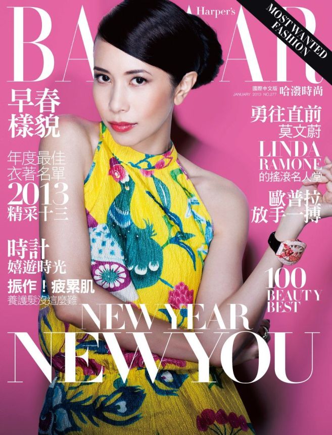 HARPERS BAZAAR TAIWAN magazine side cover  January 2013
