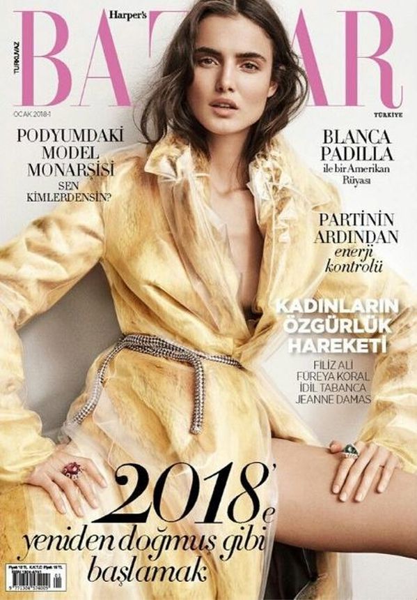 HARPERS BAZAAR TURKEY magazine side cover  January 2018