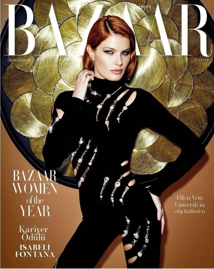 HARPERS BAZAAR TURKEY magazine side cover  January 2024