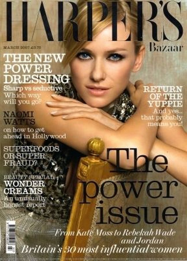 HARPERS BAZAAR UK magazine side cover  March 2007