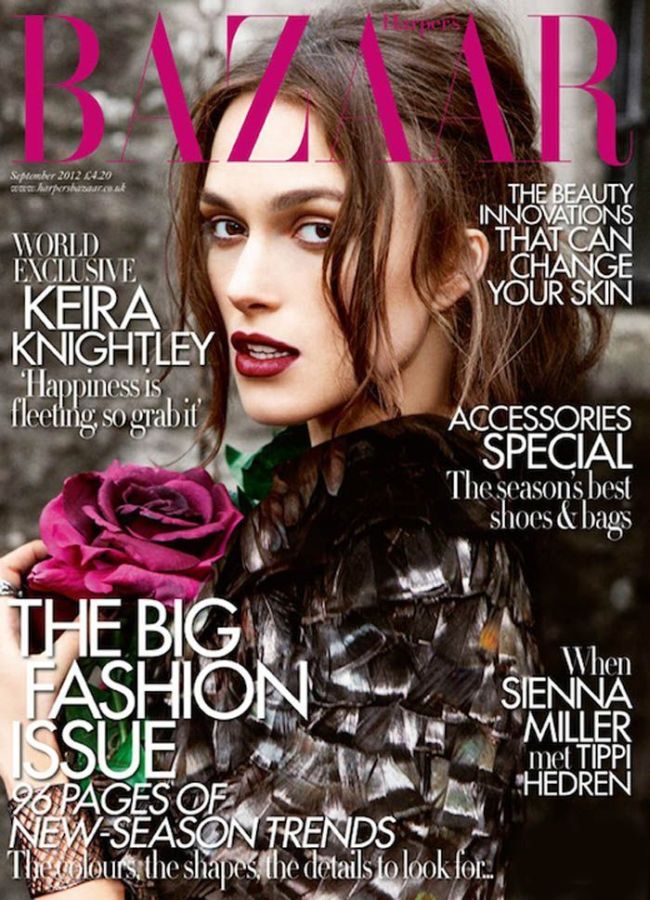 HARPERS BAZAAR UK magazine side cover  September 2012