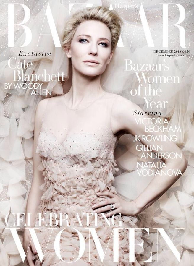 HARPERS BAZAAR UK magazine side cover  December 2013