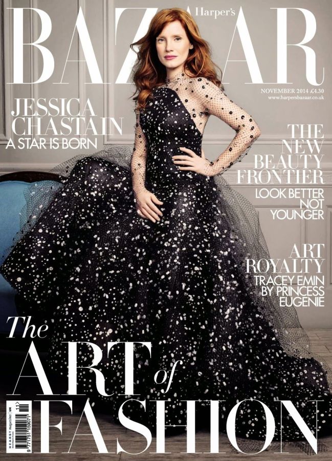 HARPERS BAZAAR UK magazine side cover  November 2014