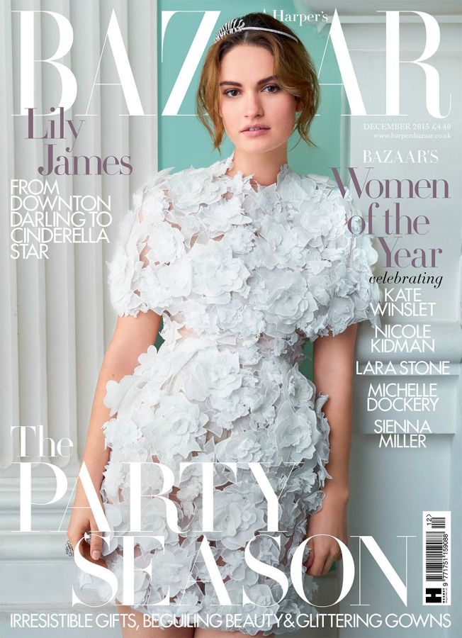 HARPERS BAZAAR UK magazine side cover  December 2015