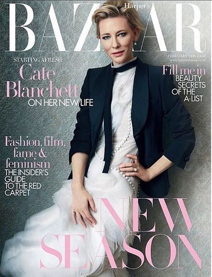 HARPERS BAZAAR UK magazine side cover  February 2016