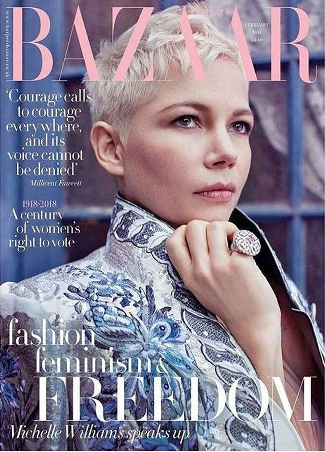 HARPERS BAZAAR UK magazine side cover  February 2018