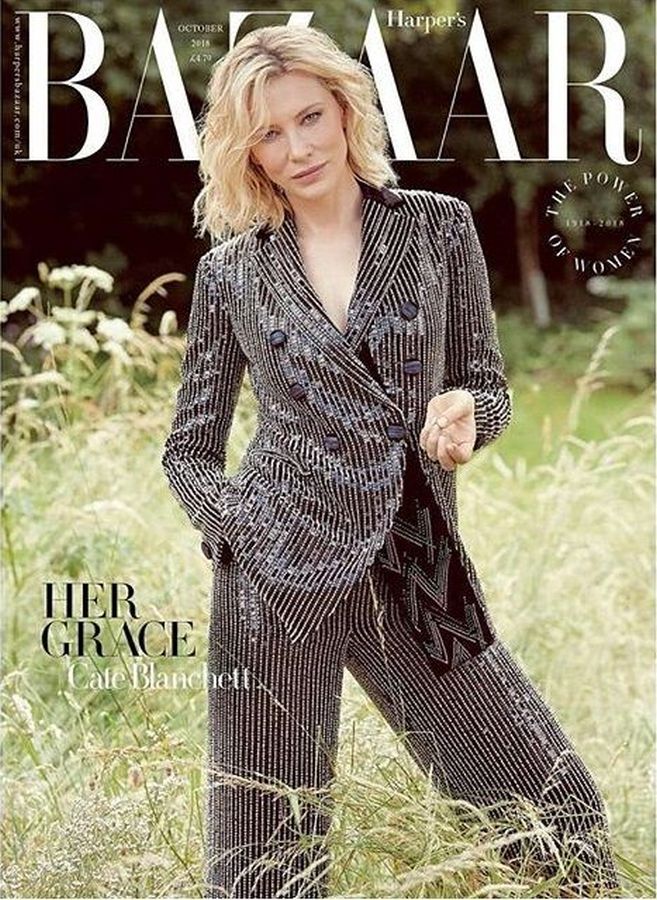 HARPERS BAZAAR UK magazine side cover  October 2018