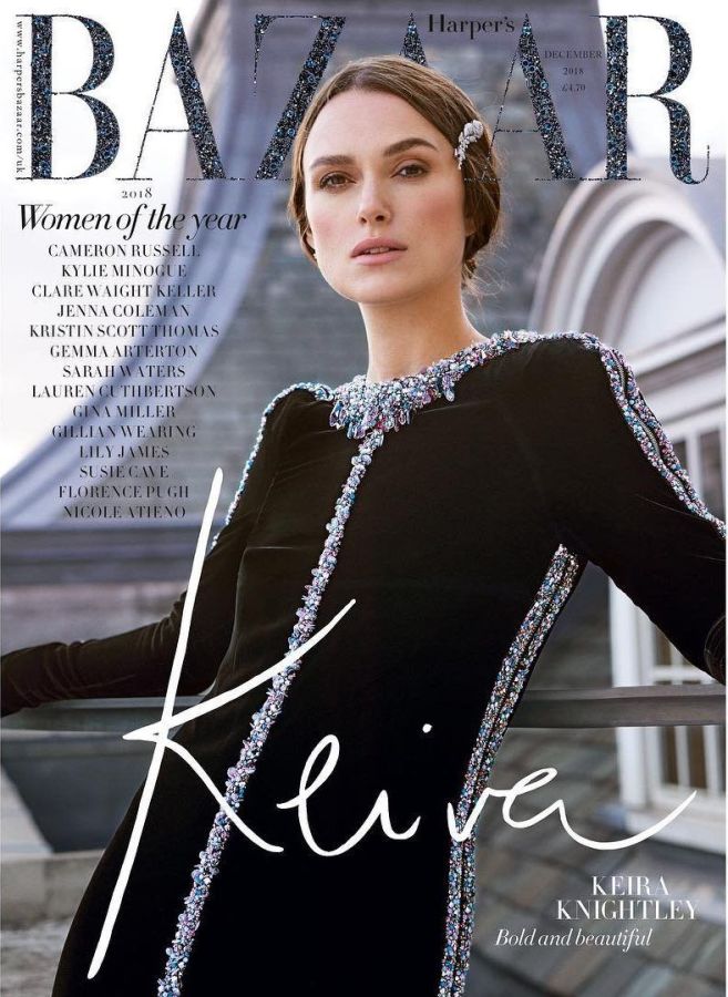 HARPERS BAZAAR UK magazine side cover  December 2018