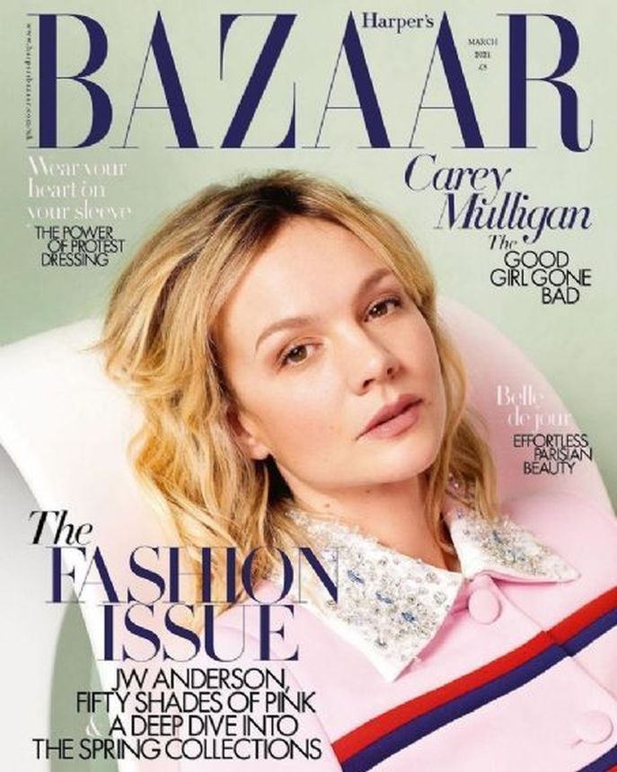 HARPERS BAZAAR UK magazine side cover  March 2021