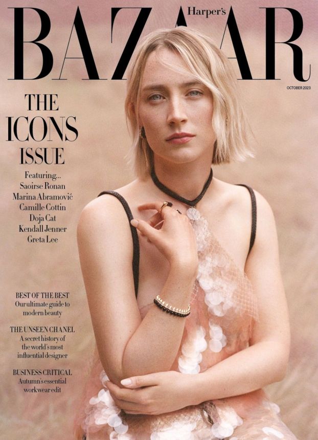 HARPERS BAZAAR UK magazine side cover  October 2023