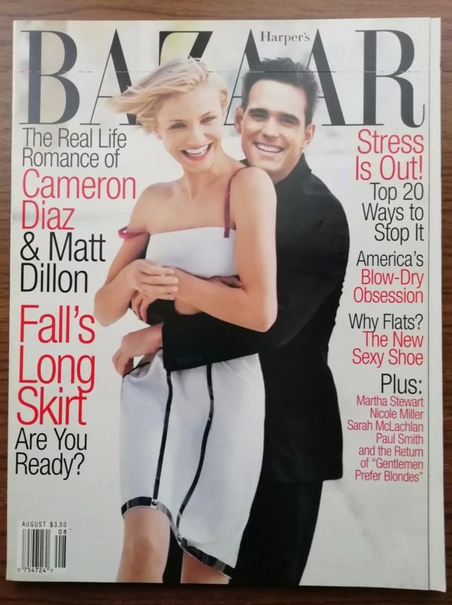 HARPERS BAZAAR USA magazine side cover  August 1998