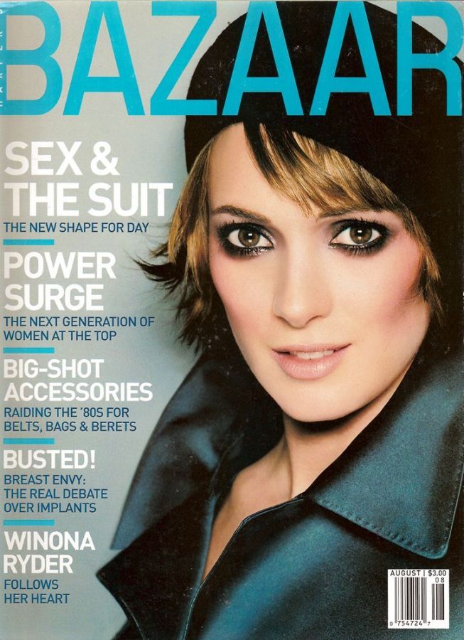 HARPERS BAZAAR USA magazine side cover  August 2000