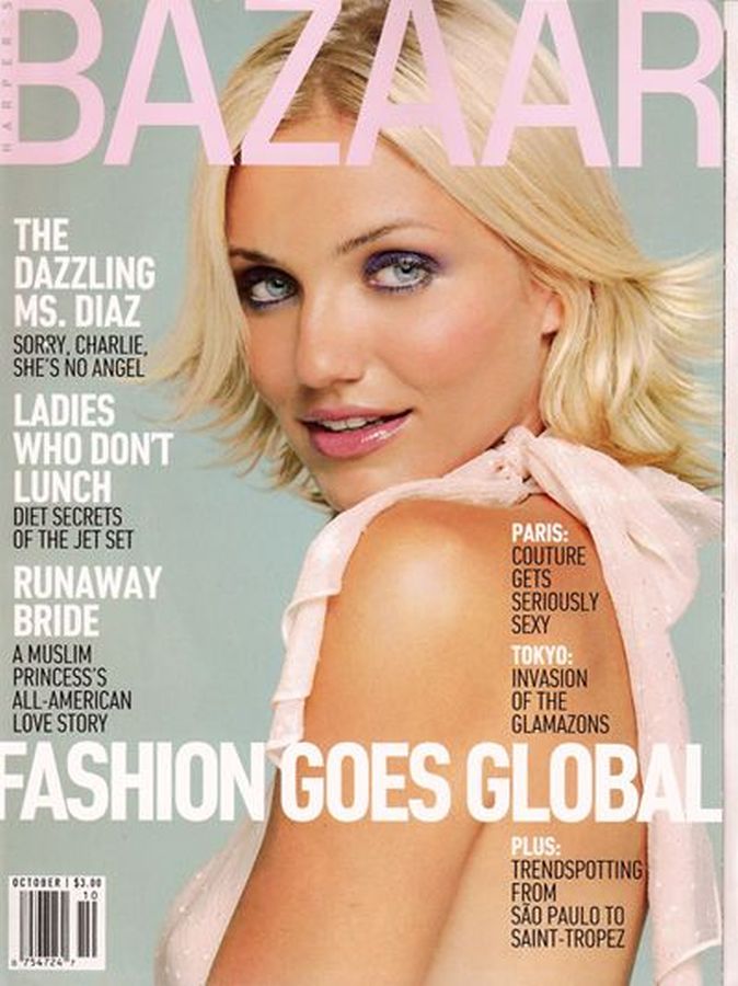 HARPERS BAZAAR USA magazine side cover  October 2000