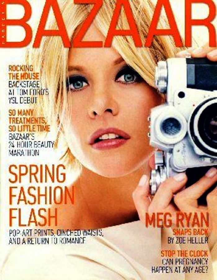 HARPERS BAZAAR USA magazine side cover  January 2001