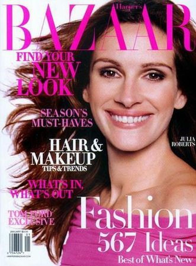HARPERS BAZAAR USA magazine side cover  January 2004