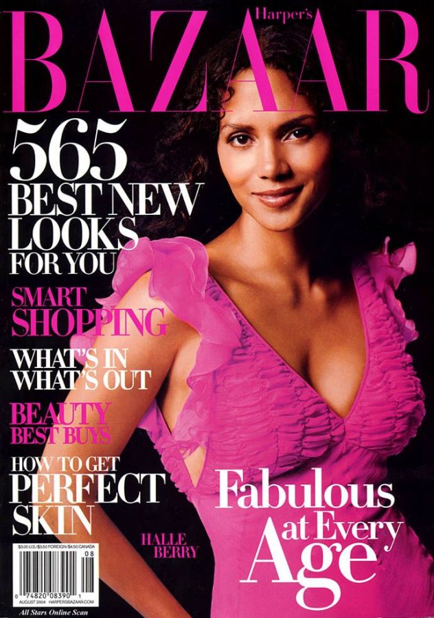 HARPERS BAZAAR USA magazine side cover  August 2004