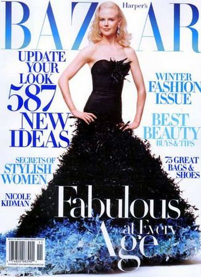 HARPERS BAZAAR USA magazine side cover  November 2004