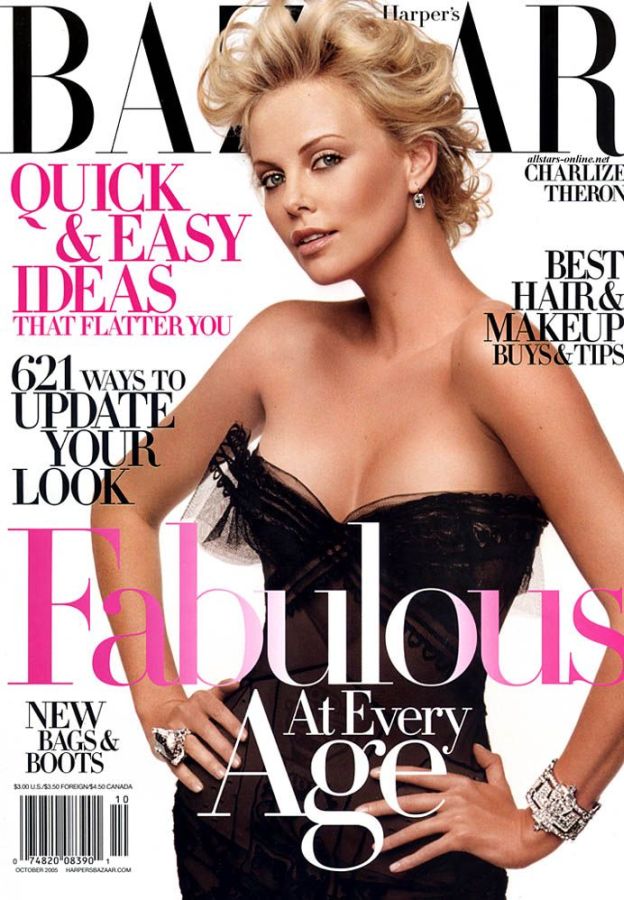 HARPERS BAZAAR USA magazine side cover  October 2005