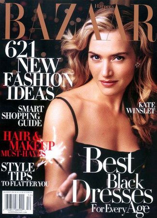 HARPERS BAZAAR USA magazine side cover  December 2005