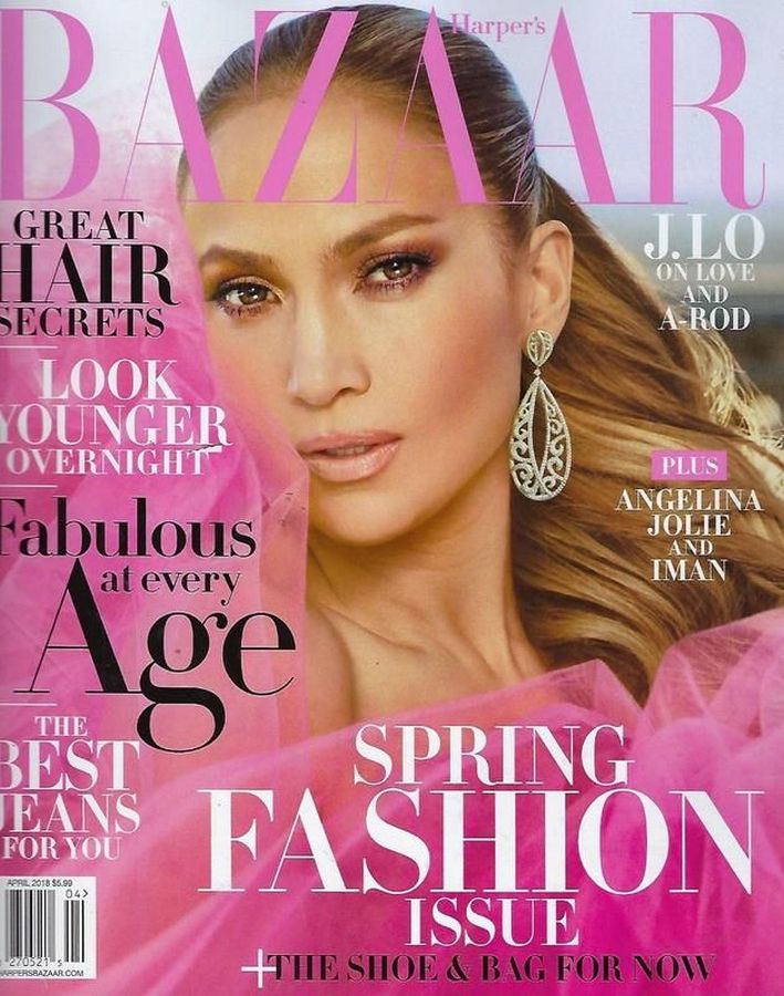 HARPERS BAZAAR USA magazine side cover  April 2018