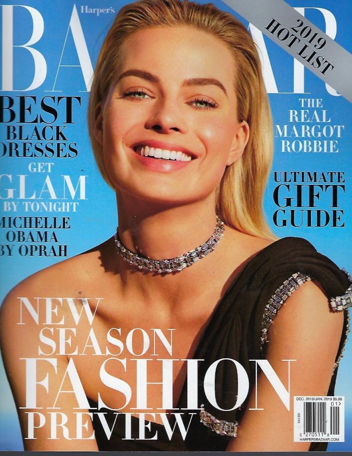 HARPERS BAZAAR USA magazine side cover  December 2018/ January 2019 