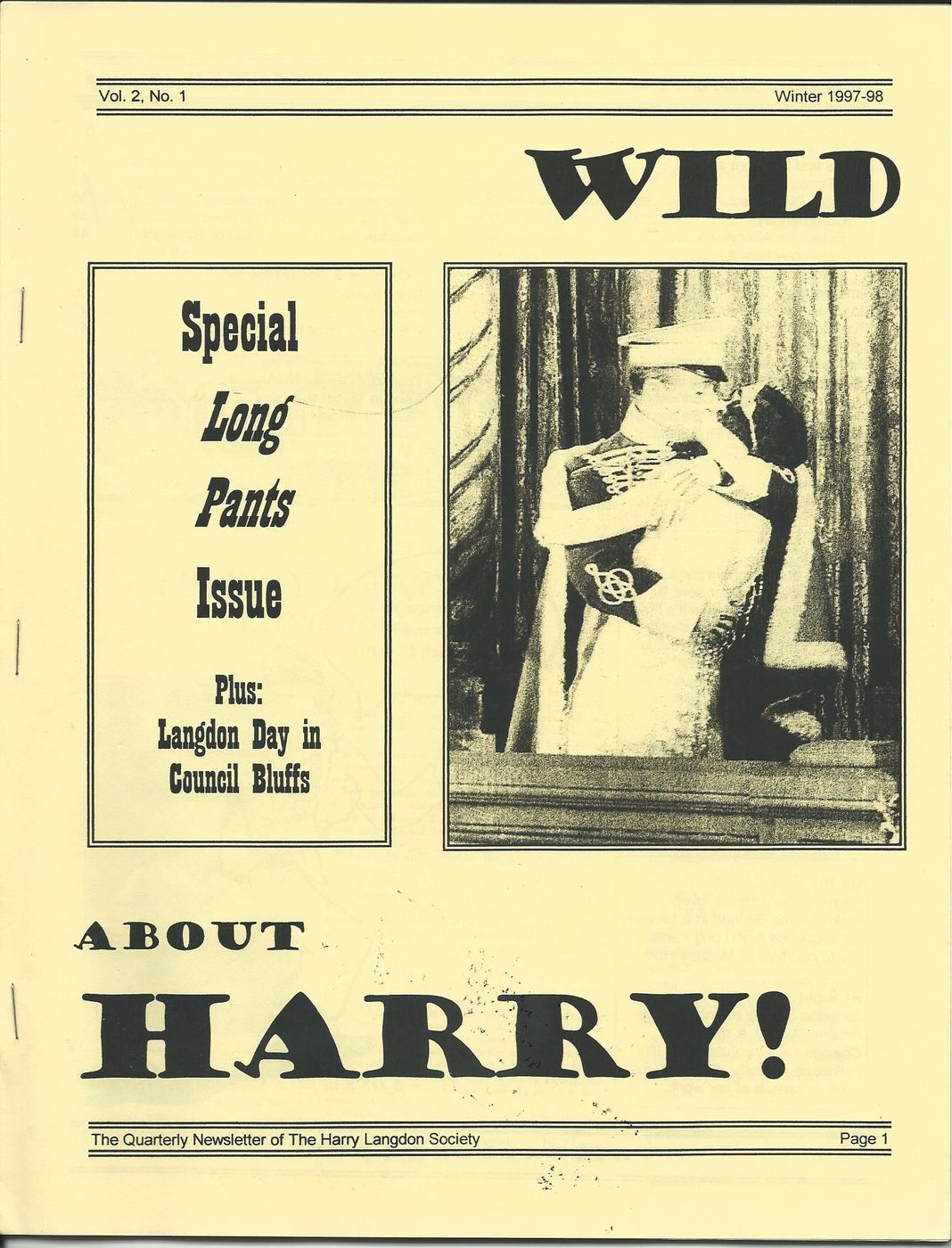 WILD ABOUT HARRY! magazine side cover Issue 5  Vol 2 No 1 Winter 1997