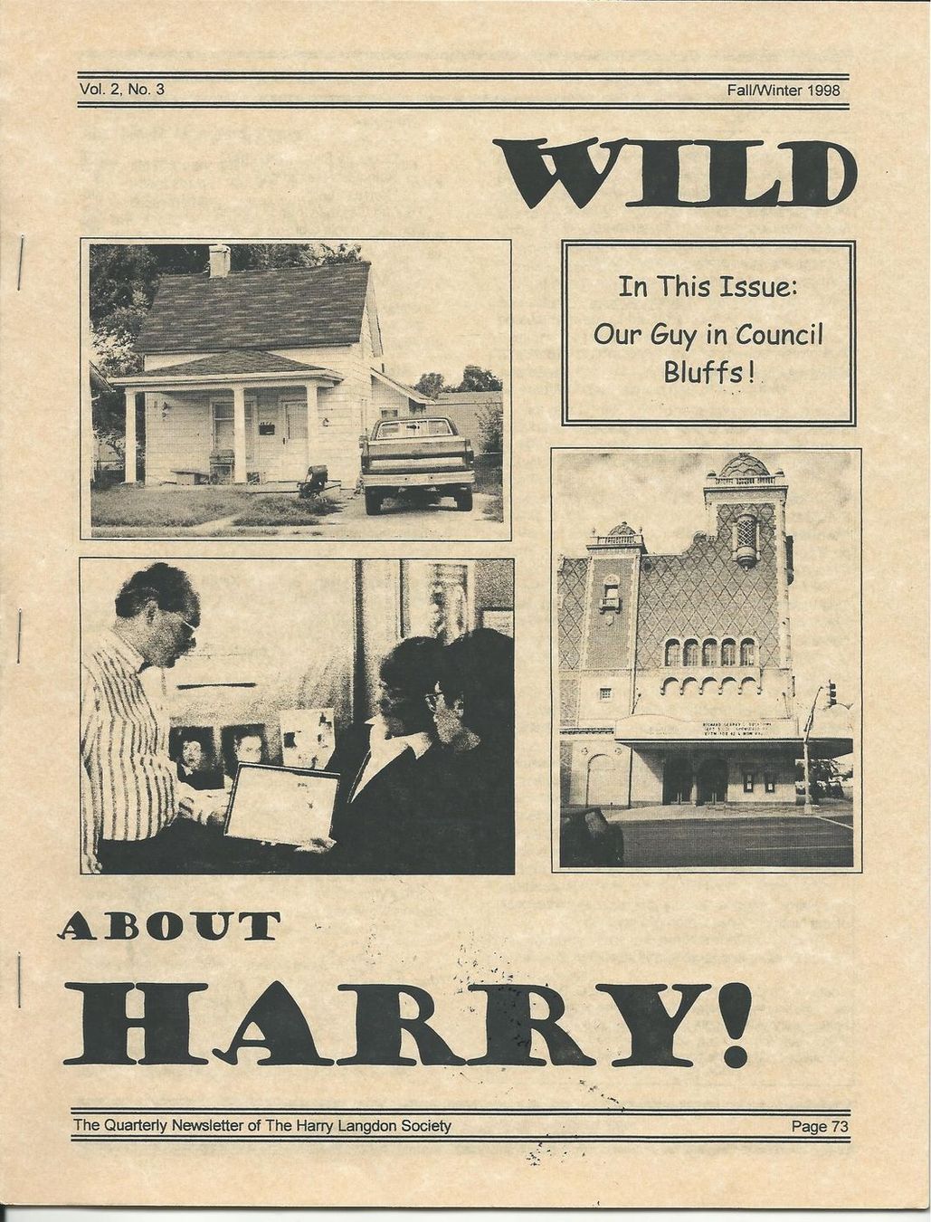 WILD ABOUT HARRY! magazine side cover Issue 7  Vol 2 No 3 Fall/Winter 1998