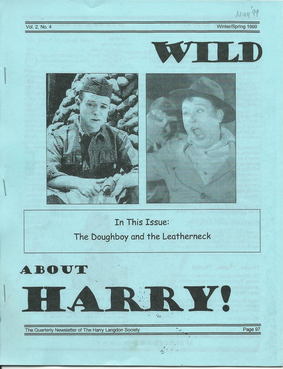 WILD ABOUT HARRY! magazine side cover Issue 8  Vol 2 No 4 Spring 1999