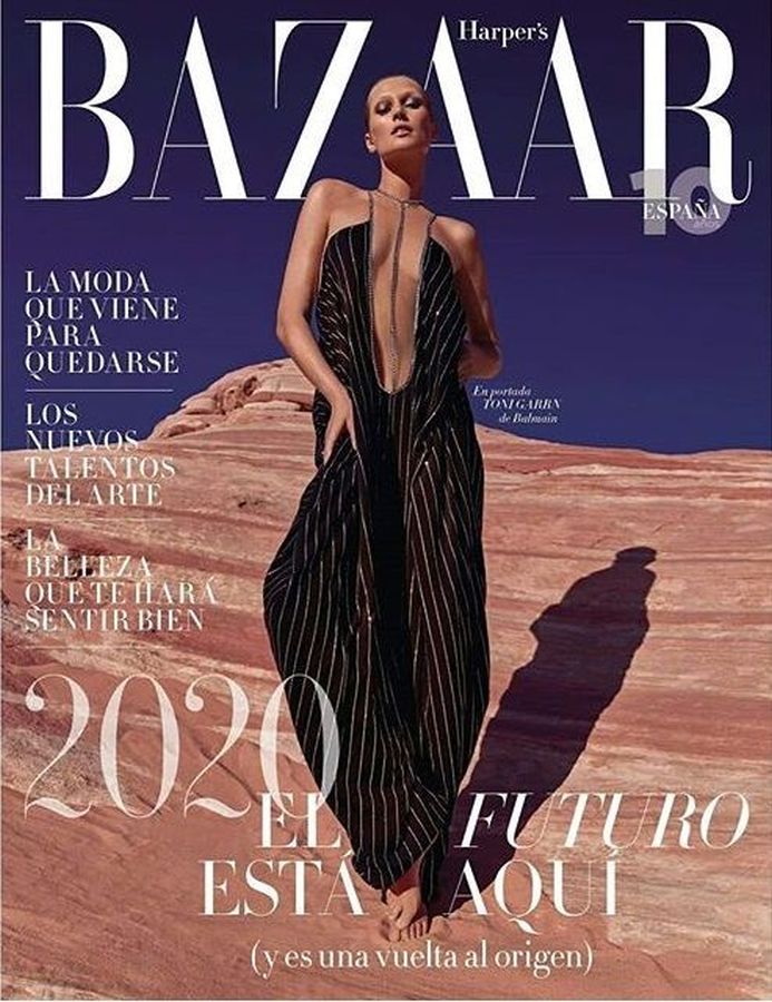 HARPERS BAZAAR SPAIN magazine side cover  January 2020