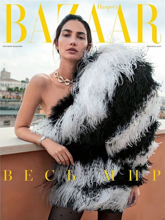 HARPERS BAZAAR RUSSIA magazine side cover  December 2019