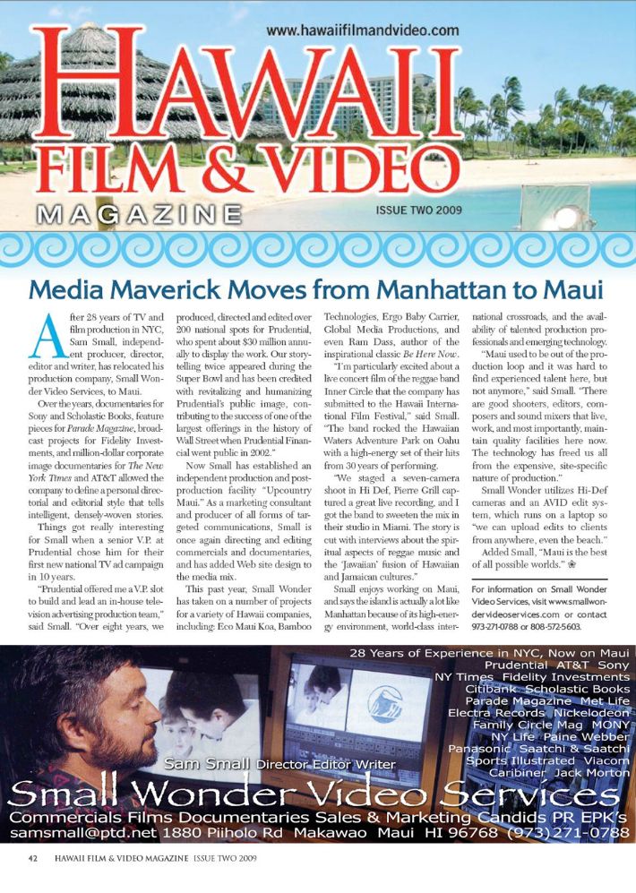 HAWAII FILM AND VIDEO MAGAZINE magazine side cover Issue 2   2009