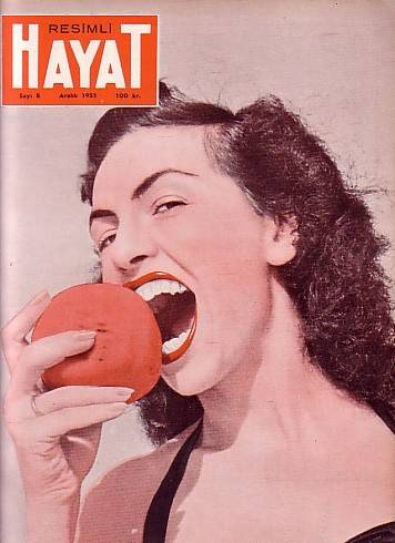 RESIMLI HAYAT magazine side cover Issue 8 December 1952