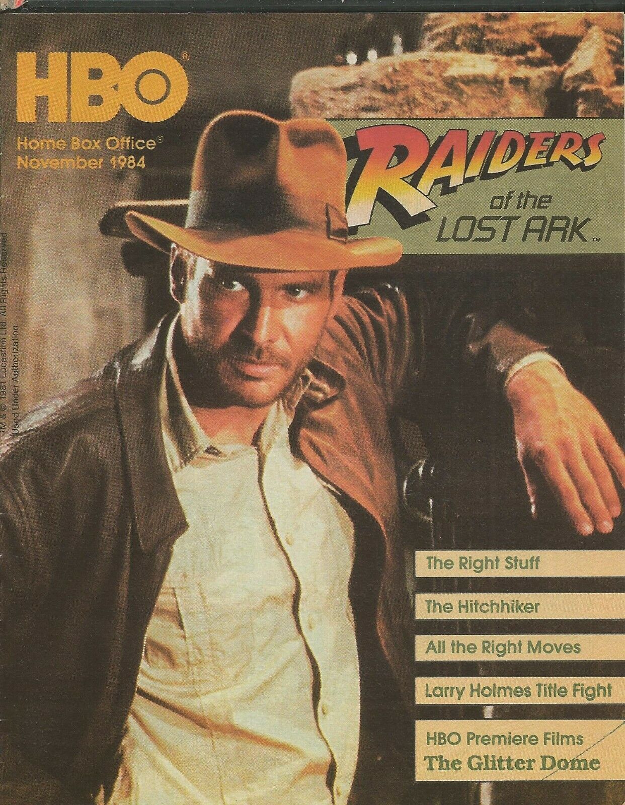 HBO magazine side cover November 1984
